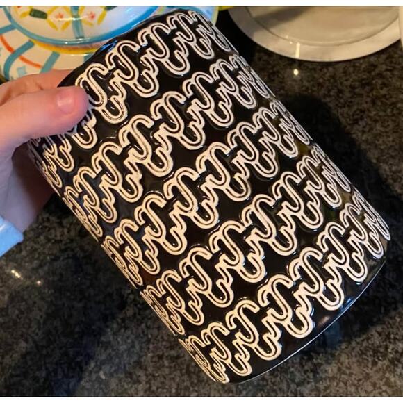 cb2 bond black white vase - Picture 3 of 5